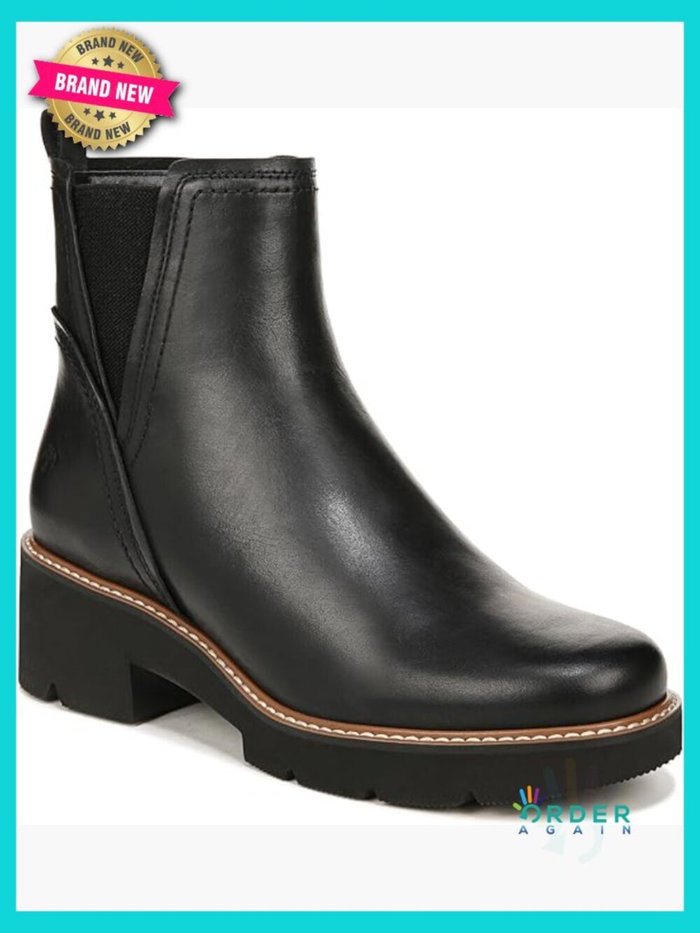Water-Repellent Ankle Booties with Lug Sole and Side Zip